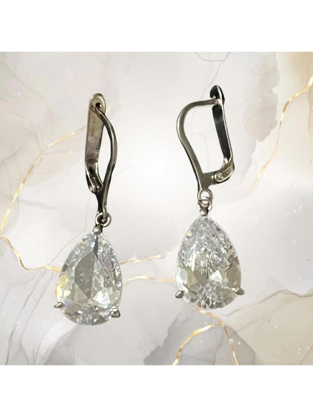Sterling Silver 925 Elegant Silver Drop Earrings
